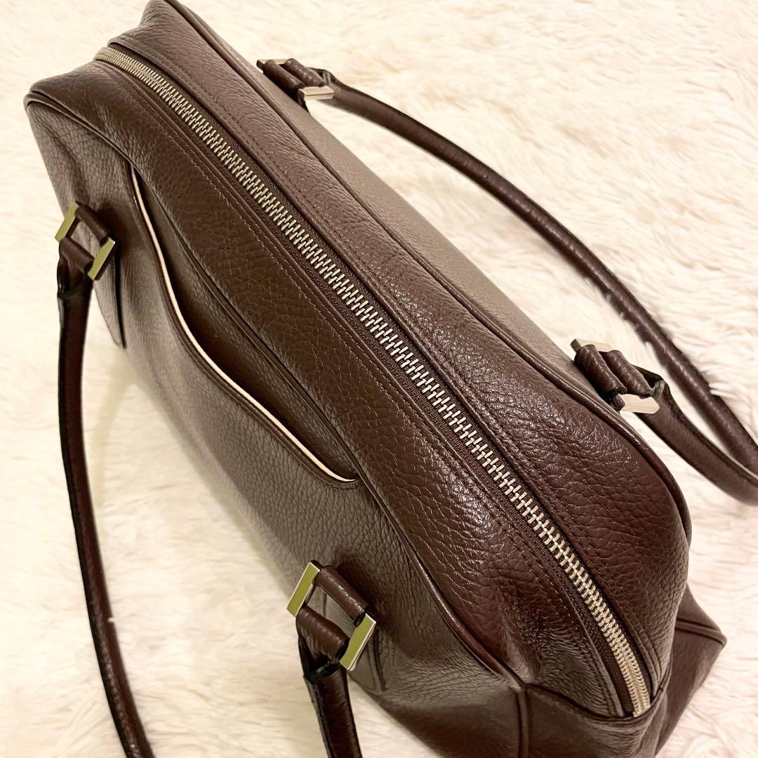 良品★SOMES SADDLE ミニボストンバッグ シボレザー ダークブラウン