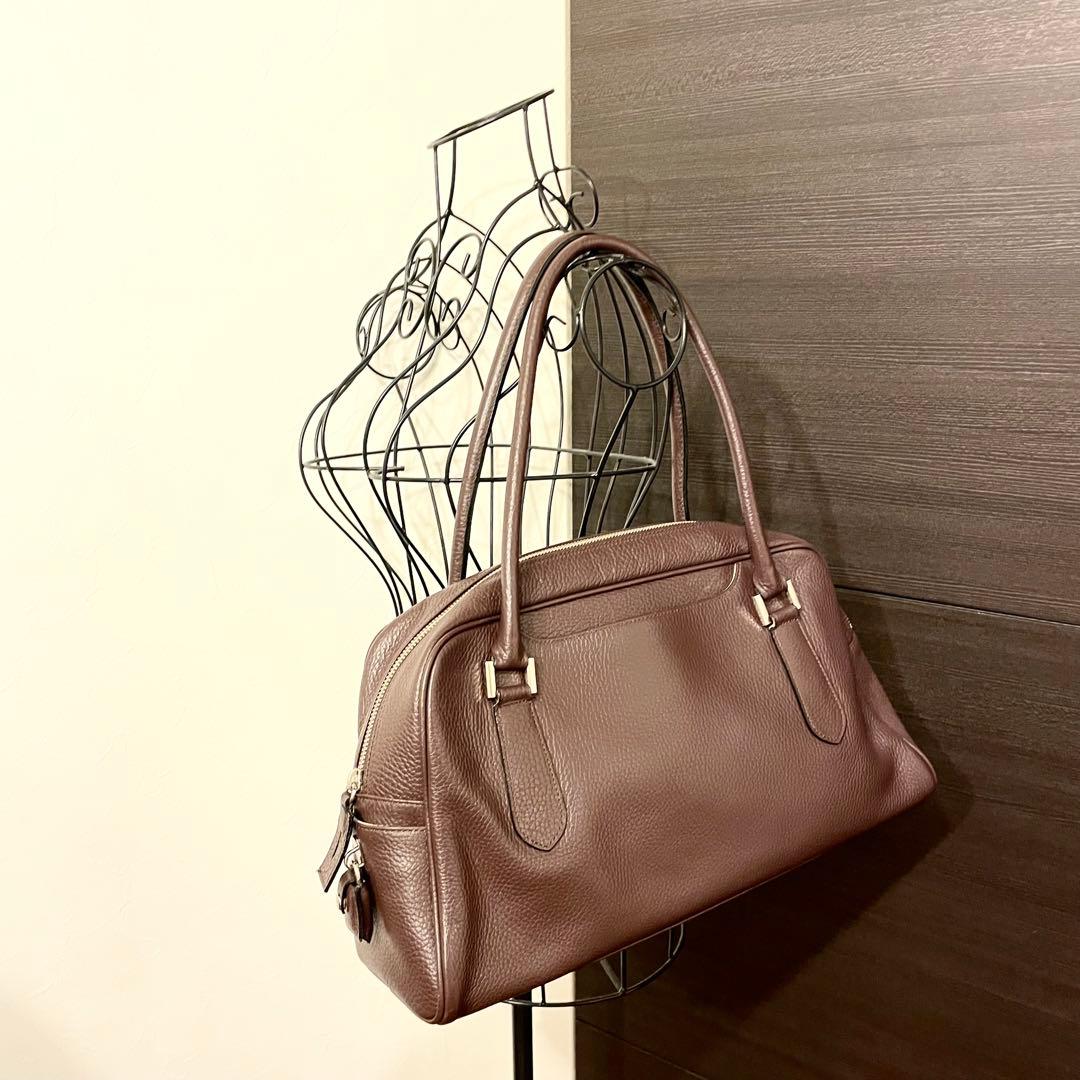 良品★SOMES SADDLE ミニボストンバッグ シボレザー ダークブラウン