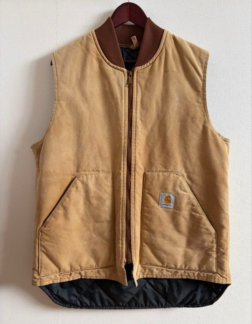 トップス 80s Carhartt Duck Vest L TALL BROWN