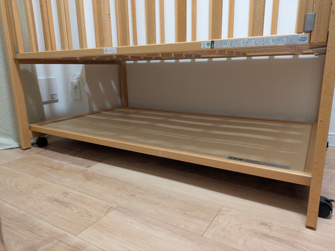 【最終値下げ】美品　ヤマサキ　ベビーベッド 　ツーオープン　ハイタイプ　すのこ