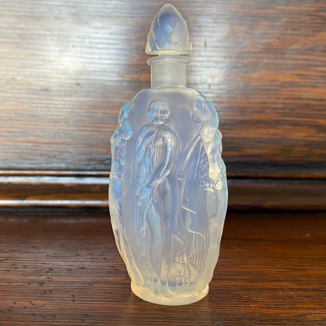 ロータス　フランスサビノガラス　アンティーク香水瓶　アール・ヌーヴォー