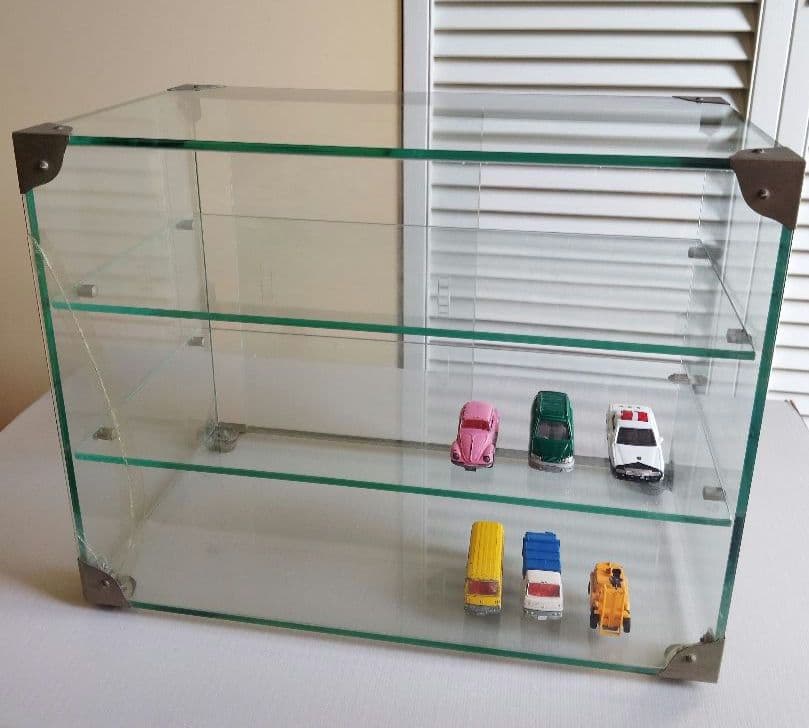 古いガラスケース 小型 ショーケース 3段ラック 当時物