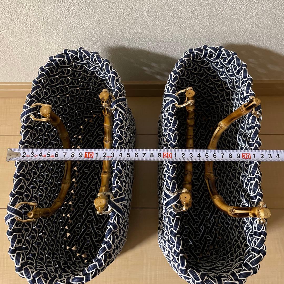 とわ　　花結び編みかごバッグ　3個セット