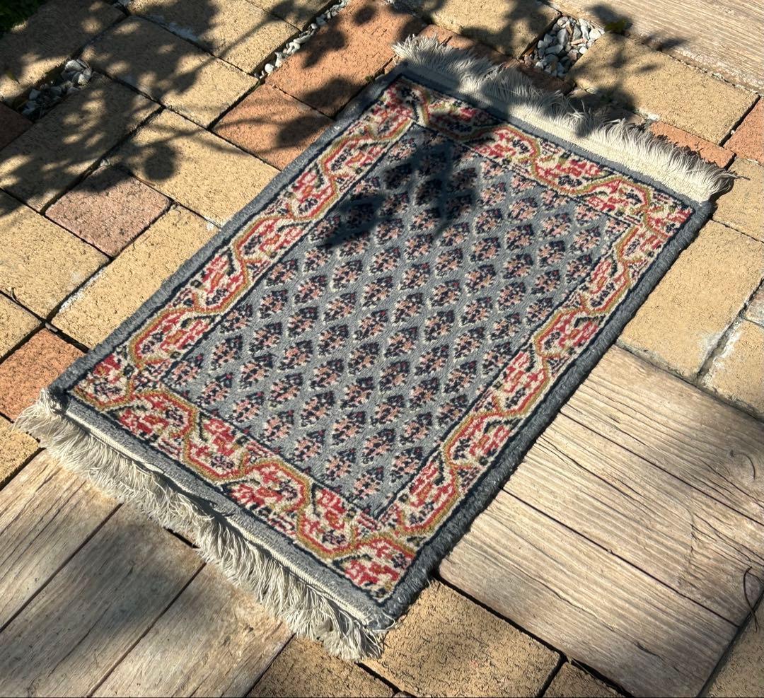 ヴィンテージ ハンドメイド ラグ カーペット マット 証明書付