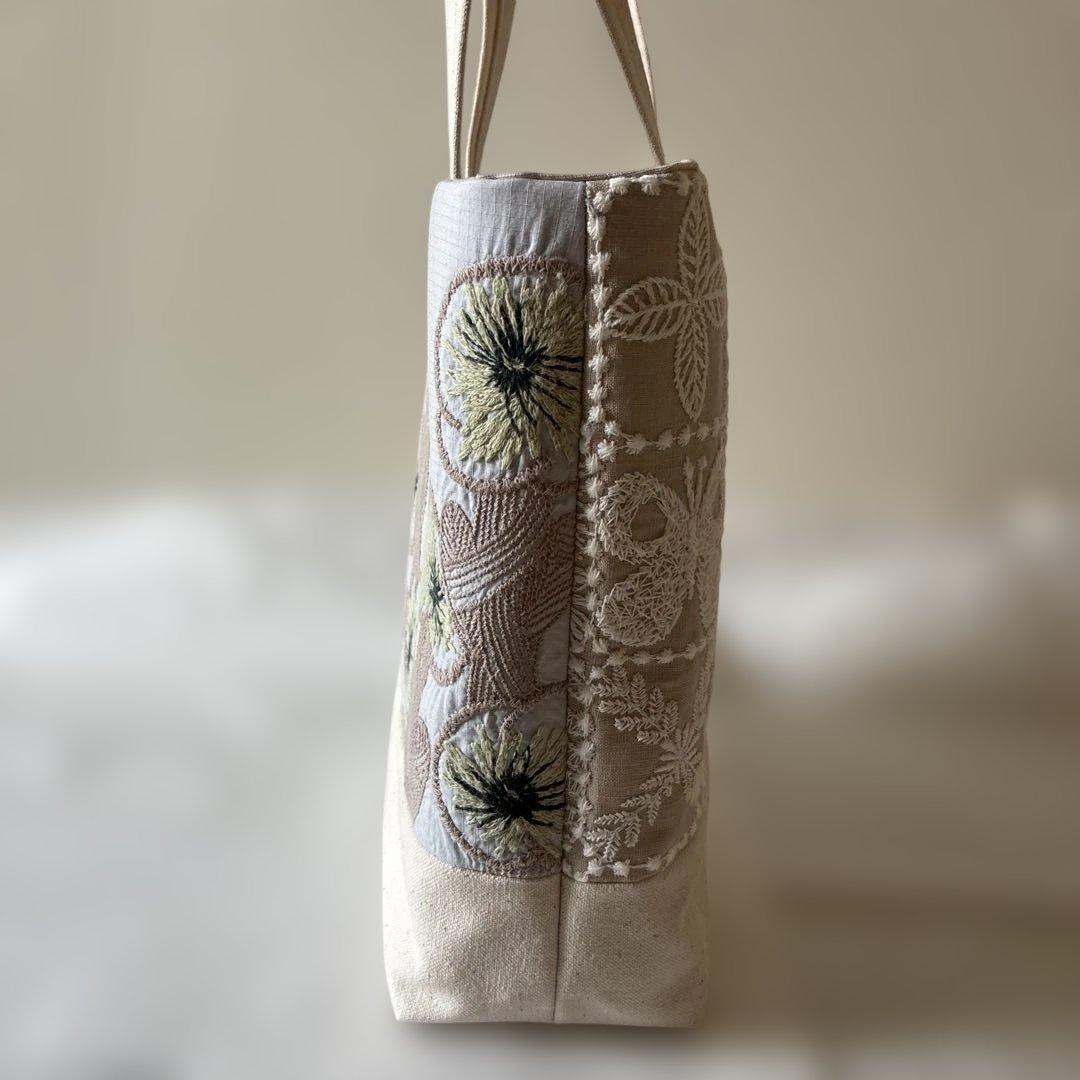 ミナペルホネン 生地使用　hana kaze/forest tileお散歩トート