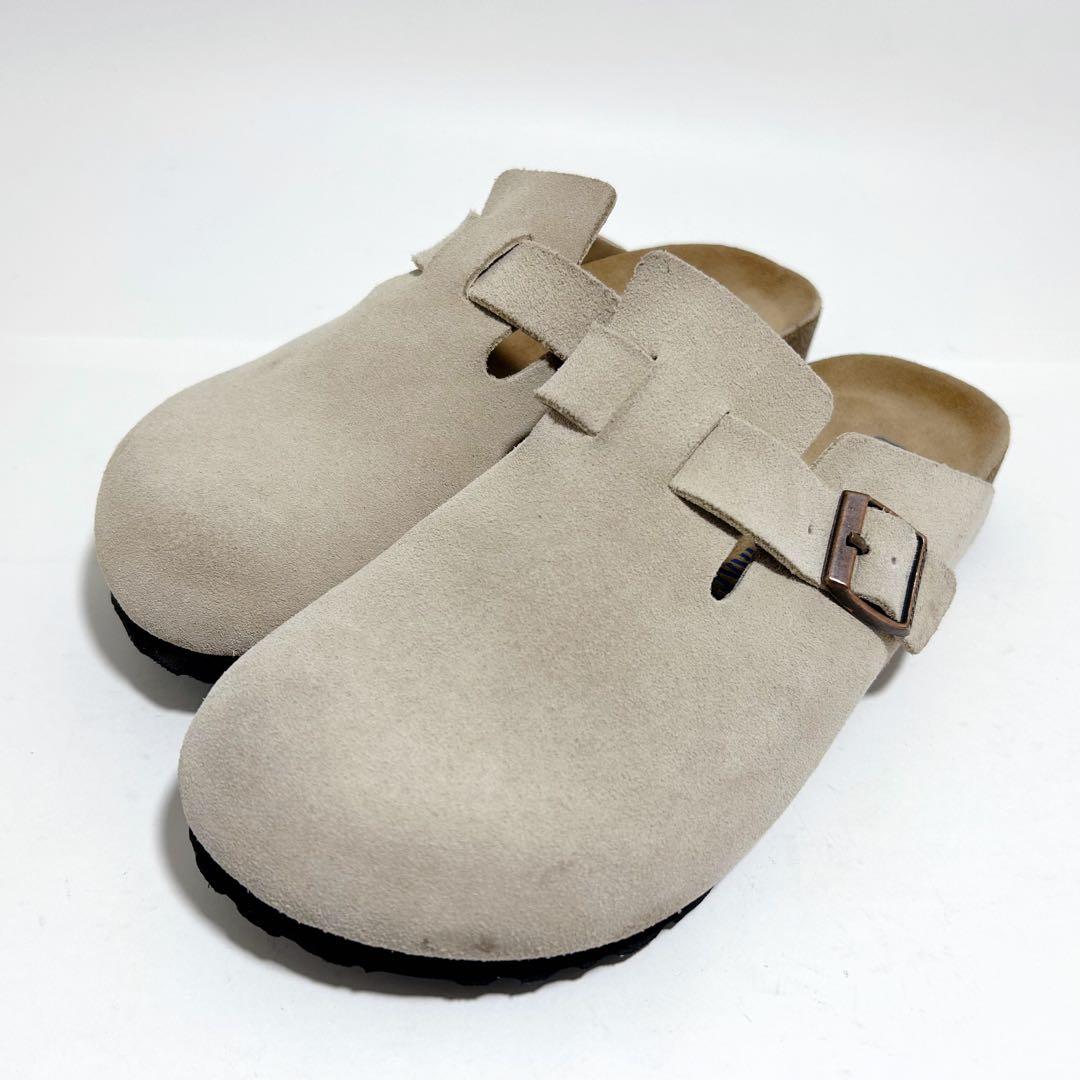 美品☆ビルケンシュトック ボストン スエード ベージュ系 ナロー幅 24.5cm