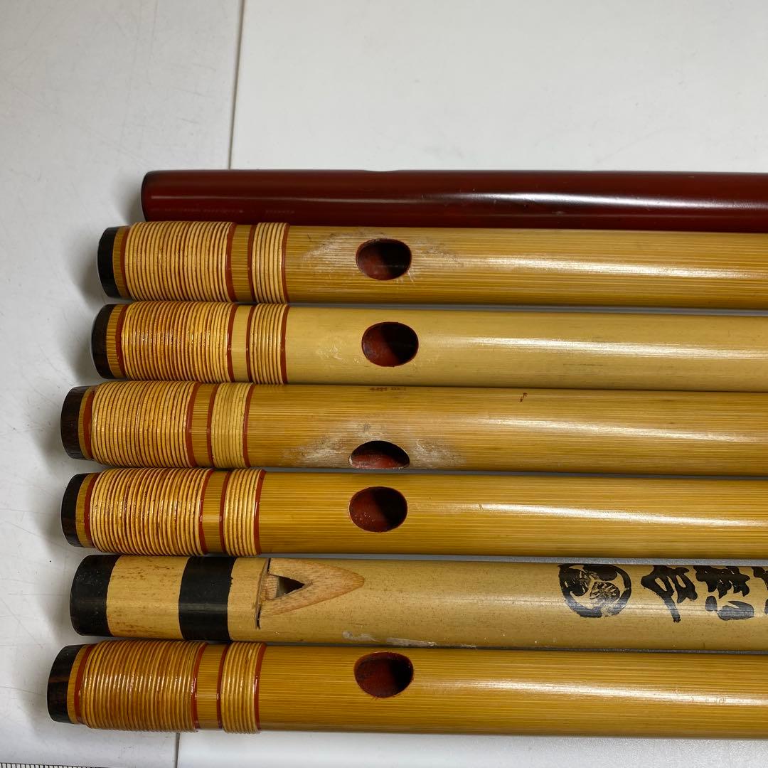 喜月銘等　竹製　横笛7点　約36.1〜46㎝　東さ8-0110①