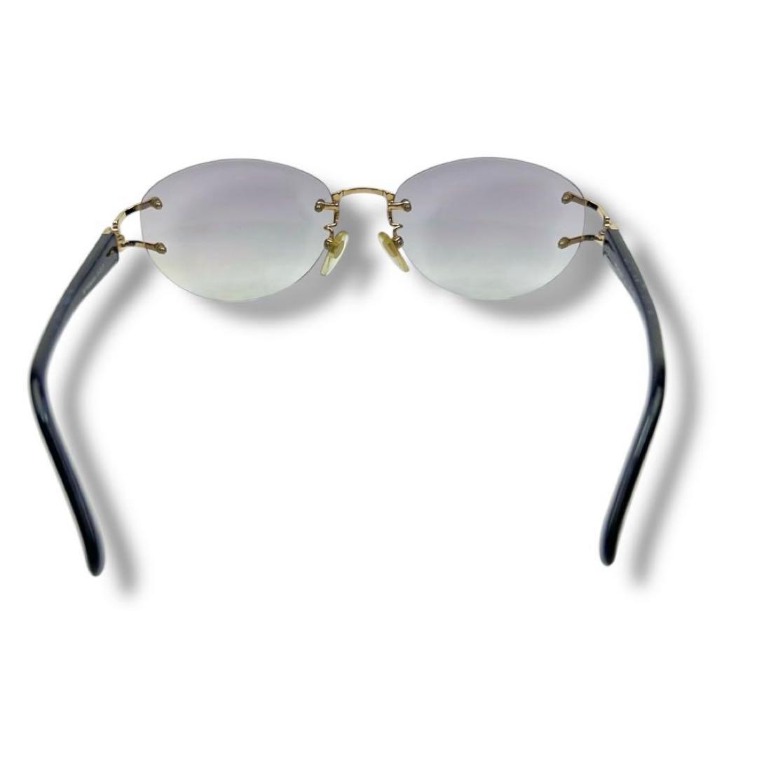 【美品】イヴサンローラン YSL ロゴ サングラス 縁なし リムレス ベッコウ