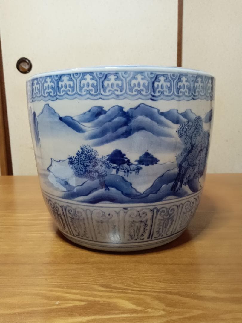 火鉢　特大　手あぶり火鉢　伊万里　有田　瀬戸　植木鉢　メダカ鉢　骨董