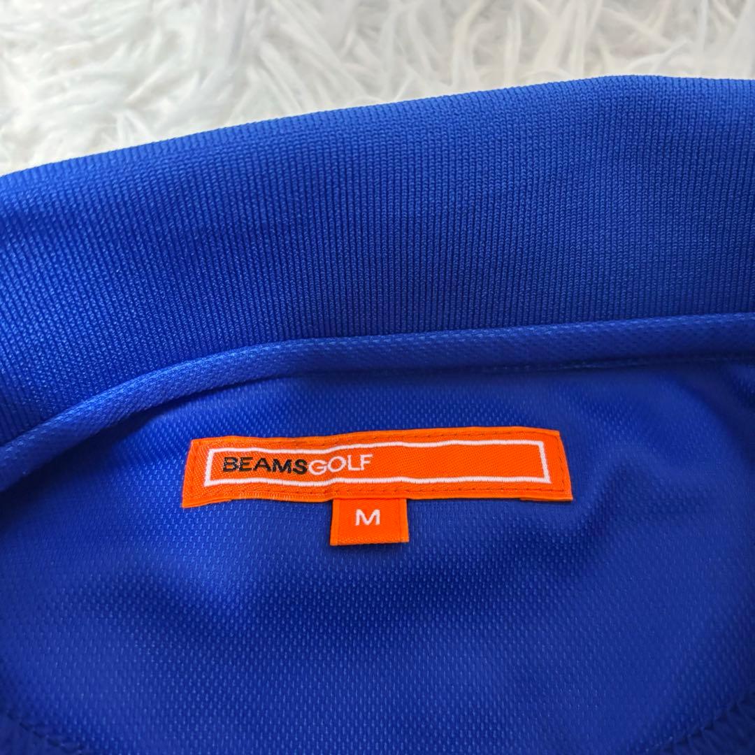 最新作 ビームスゴルフ ポロシャツ ブルー 襟付き ゴルフウェア ストレッチ