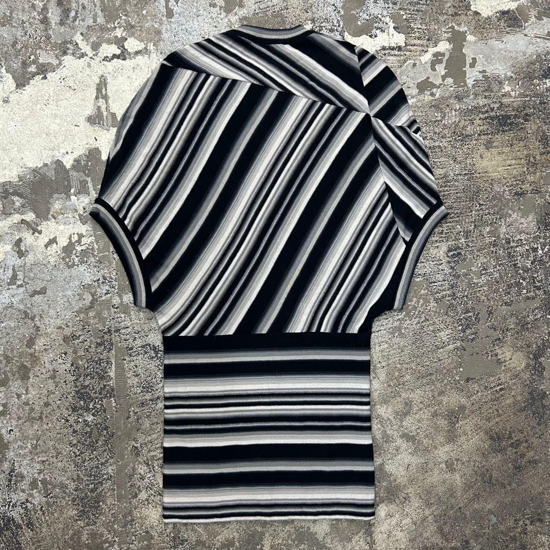 GIVENCHY 2009AW リカルドティッシ期 変形ストライプ ニットワンピ