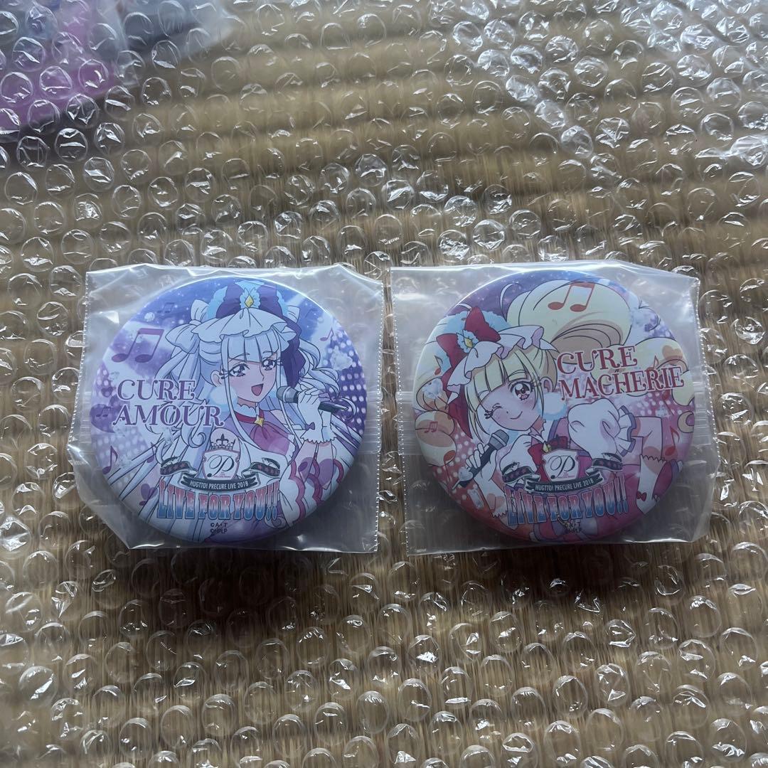 プリキュアライブ　缶バッジ　キュアマシェリ　キュアアムール