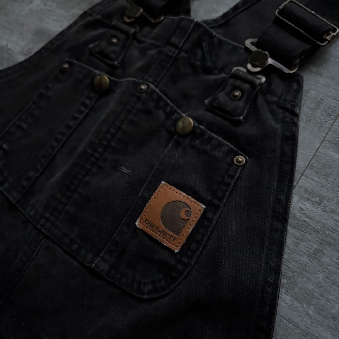 【美品！！】　Carhartt オーバーオール　ブラック　　黒32×32 希少