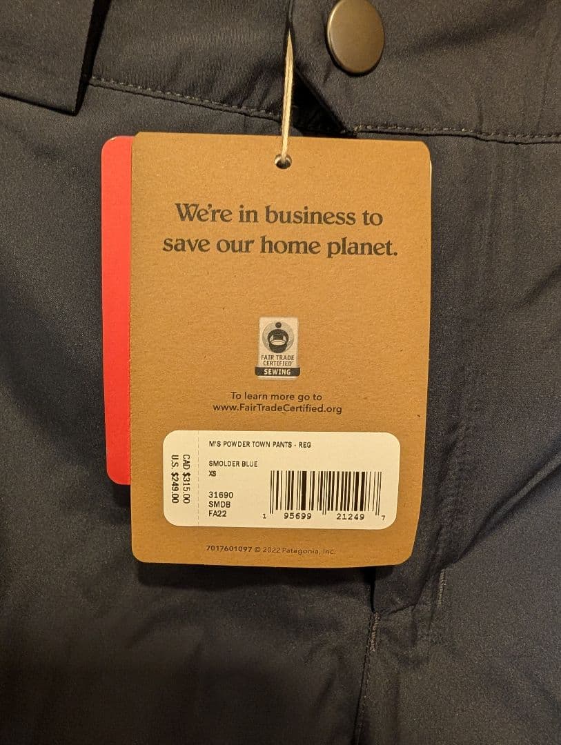 【新品タグ付】Patagonia メンズ・パウダー・タウン・パンツ XS 紺