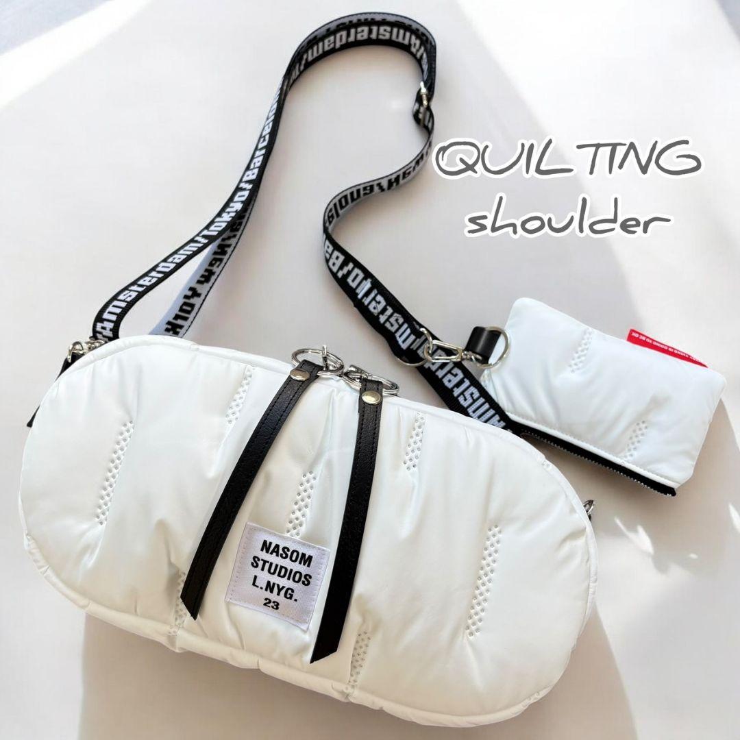 QUILTING shoulder bag ポーチ付／White