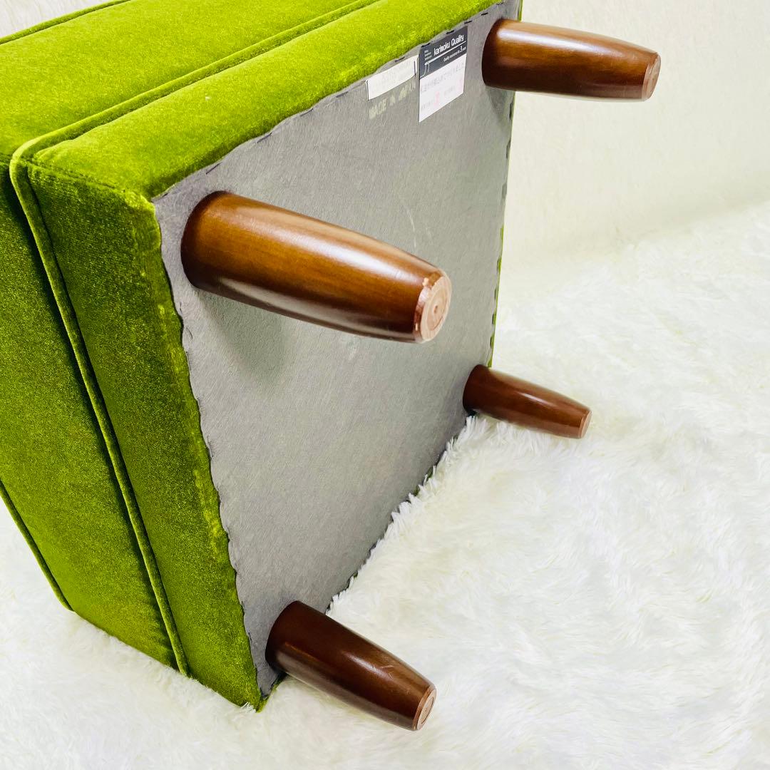 超美品　カリモク60 オットマン　モケットグリーン　ロビーチェア　Kチェア