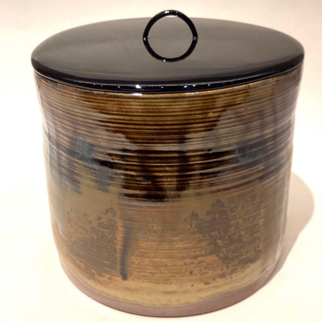 亀井味楽作　高取一重口水指