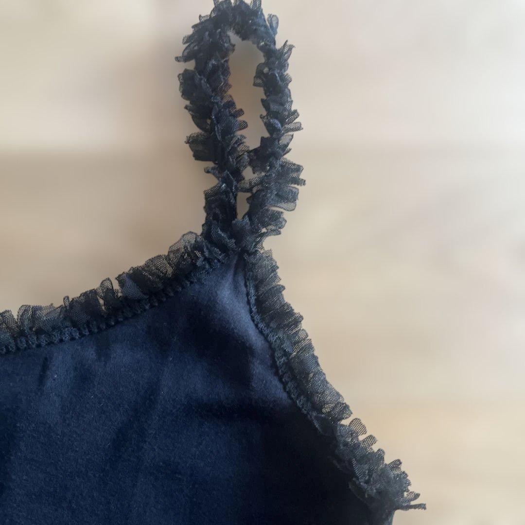 HYSTERIC GLAMOURフリルキャミソール ブラック/レッド