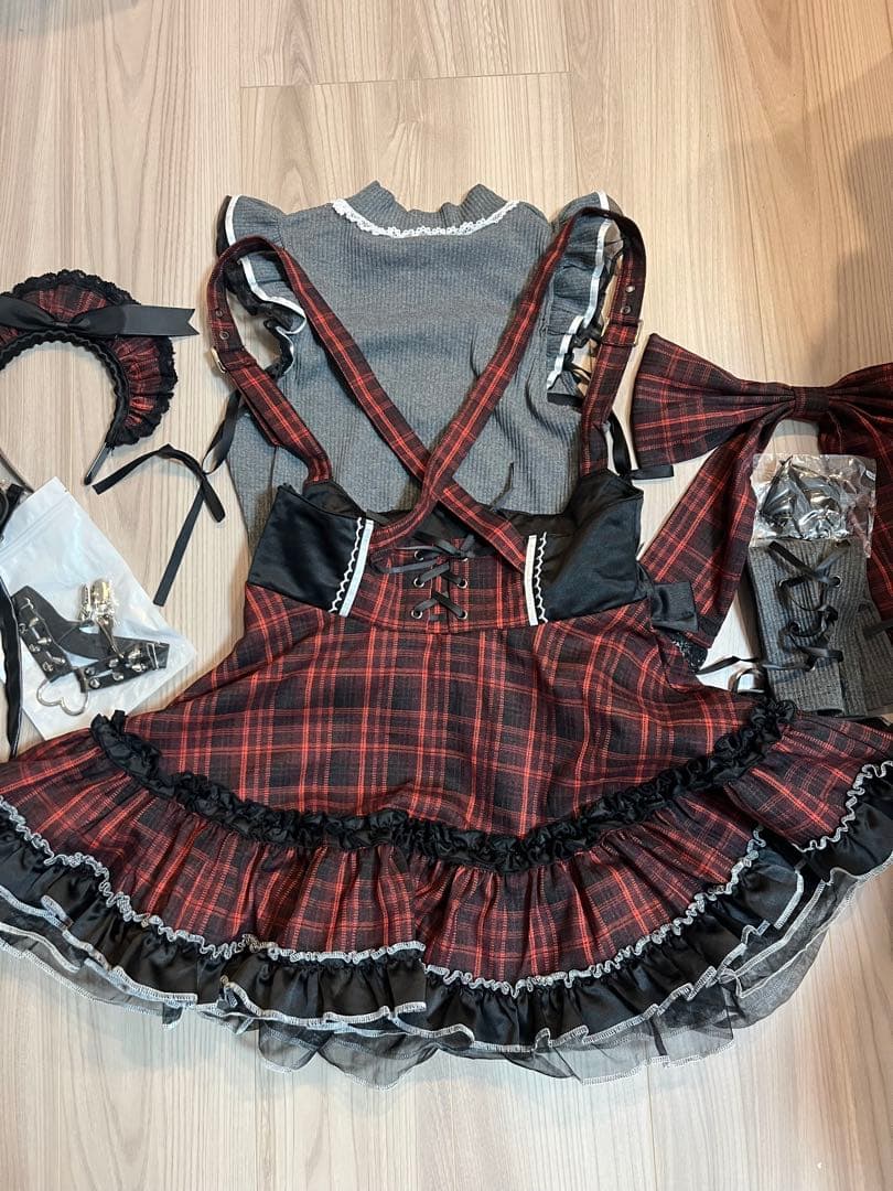 malymoon ガーリーロックサキュバスメイド ハロウィンコスプレ11点セット