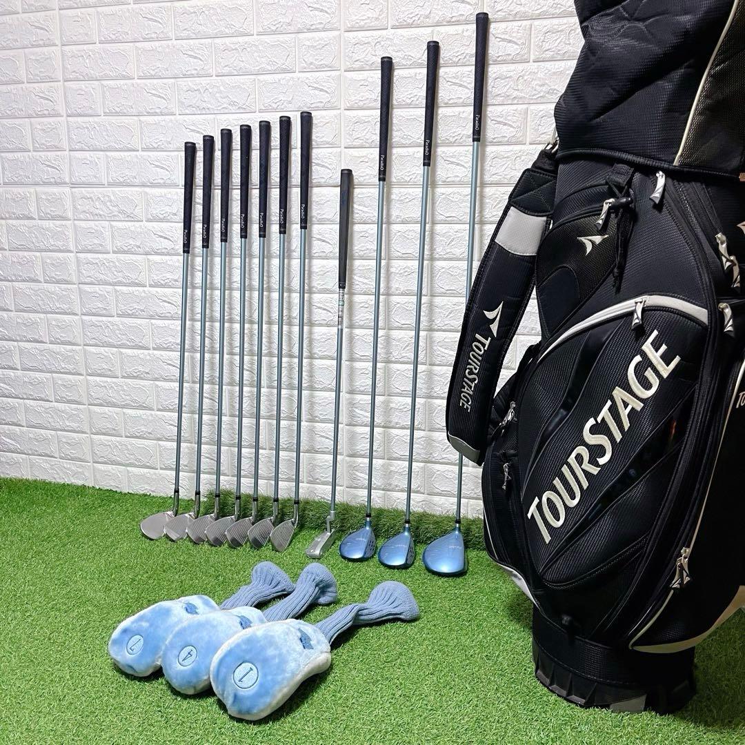 極美品 PARADISO 可愛い水色 レディースゴルフクラブ豪華11本セット