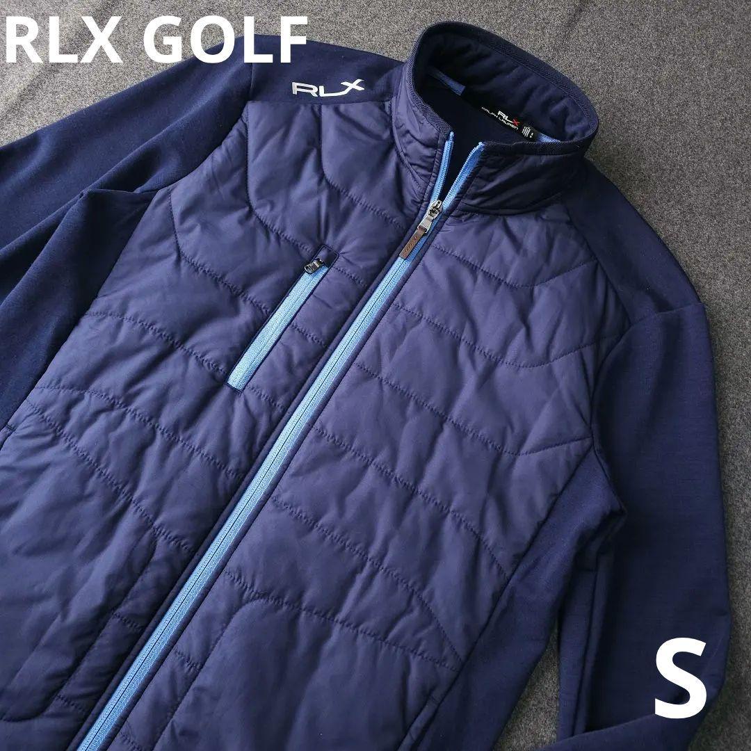 RLX ポロラルフローレン ハイブリッド 中綿ブルゾンニットジャケット S 紺色