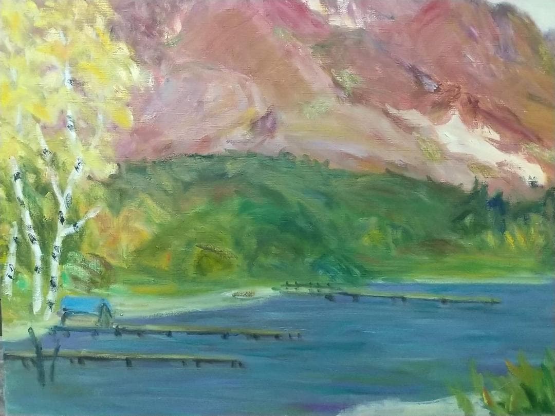 P15「晩秋妙高」1978 絵画 油絵