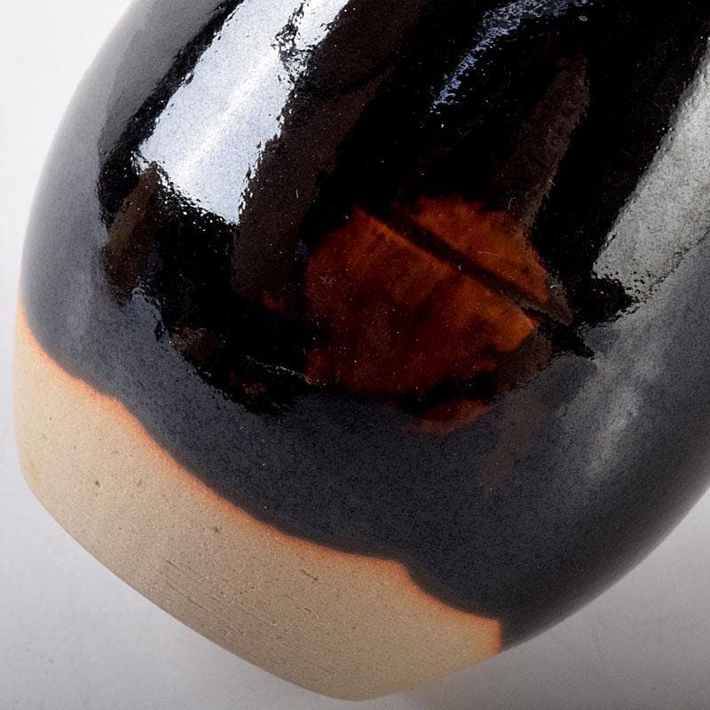 茶道具　京焼　桶谷定一作　肩衝茶入　仕覆付　共箱　V　7350