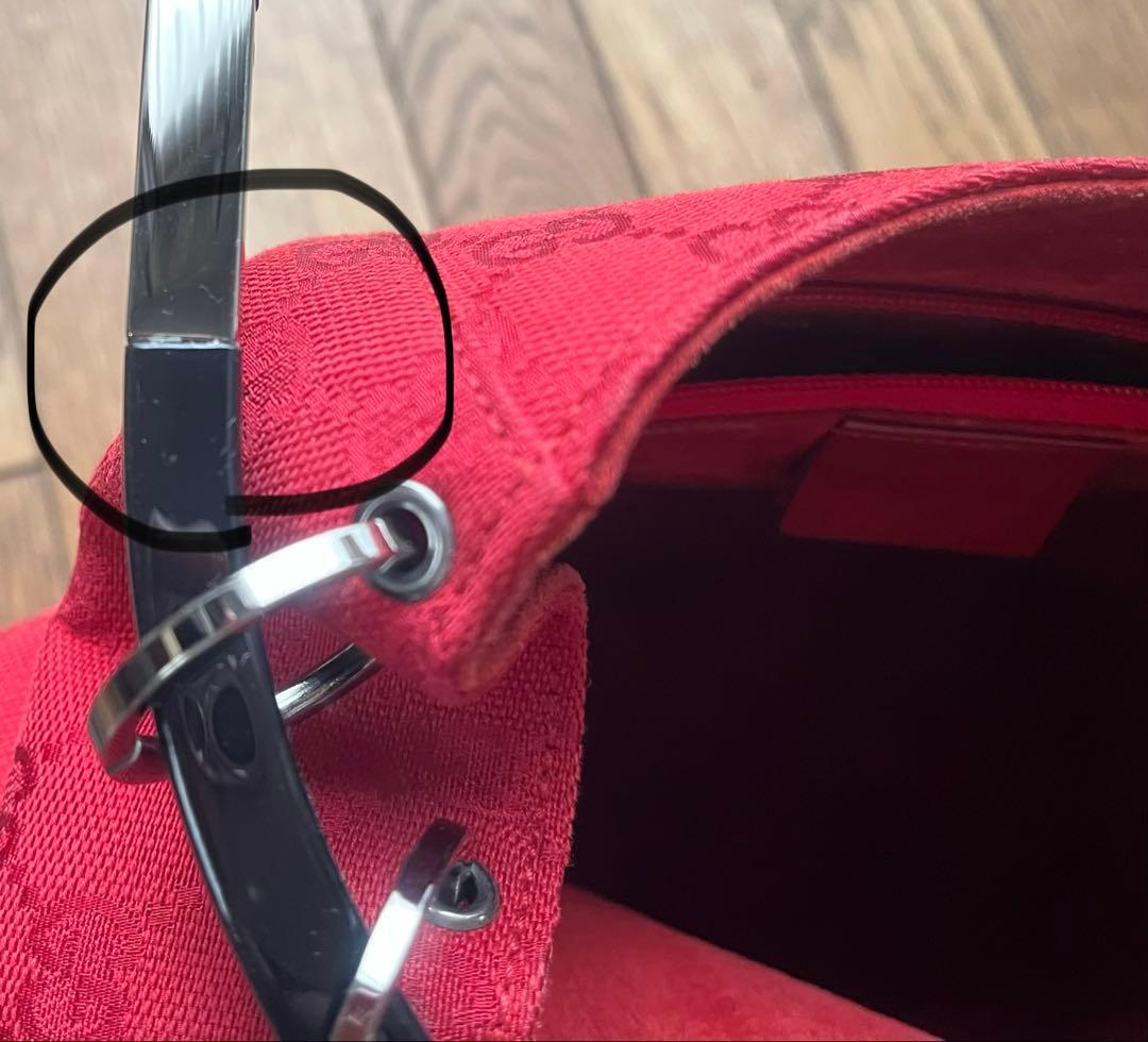 GUCCI GGパターン レッドハンドバッグ