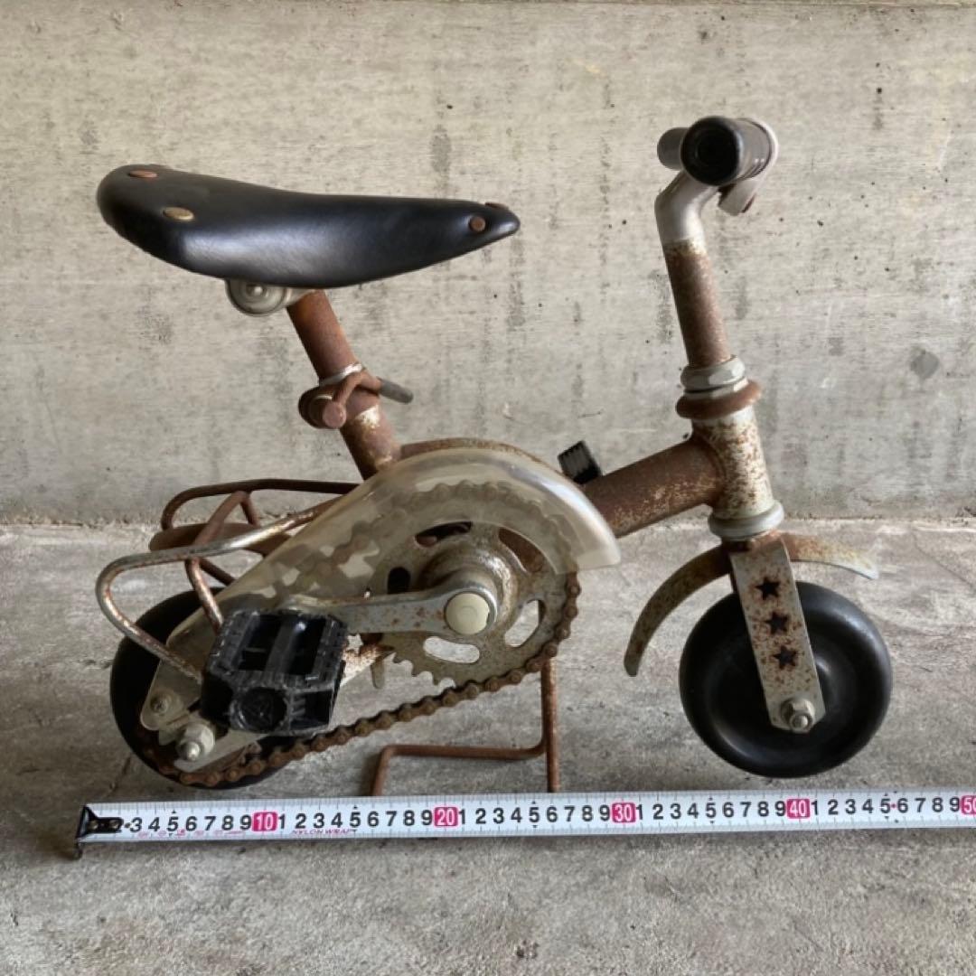 NENG HAO 豆チャリ ミニ自転車 台付き サイクル 置物 シャビー レトロ