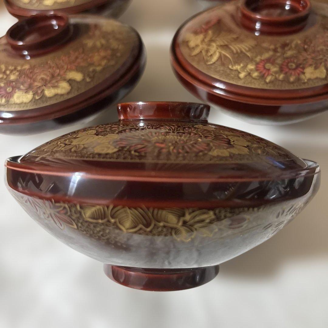 輪島塗　塩安作　吸物椀　5客