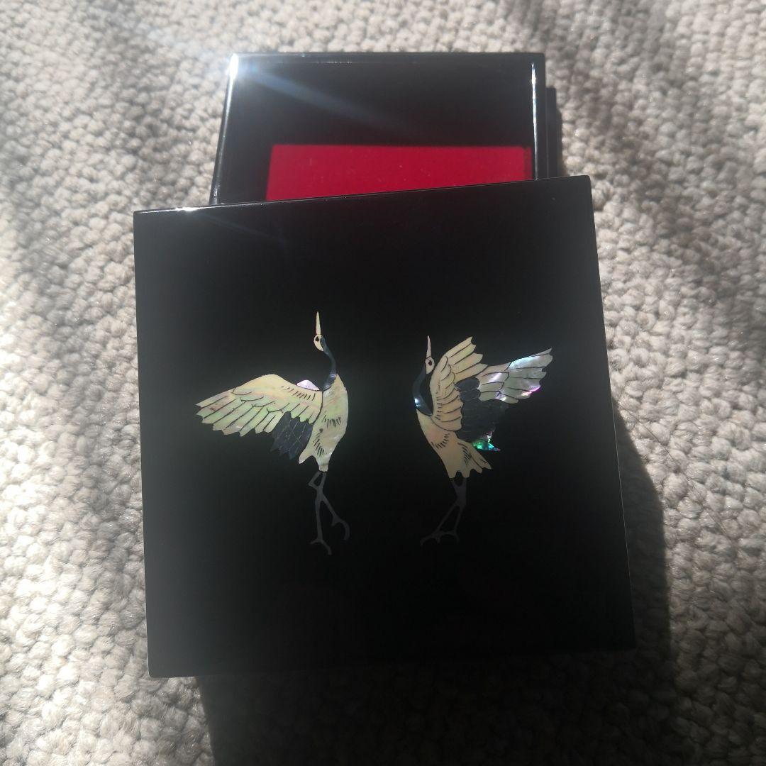 漆器 鶴のデザイン アクセサリーボックス