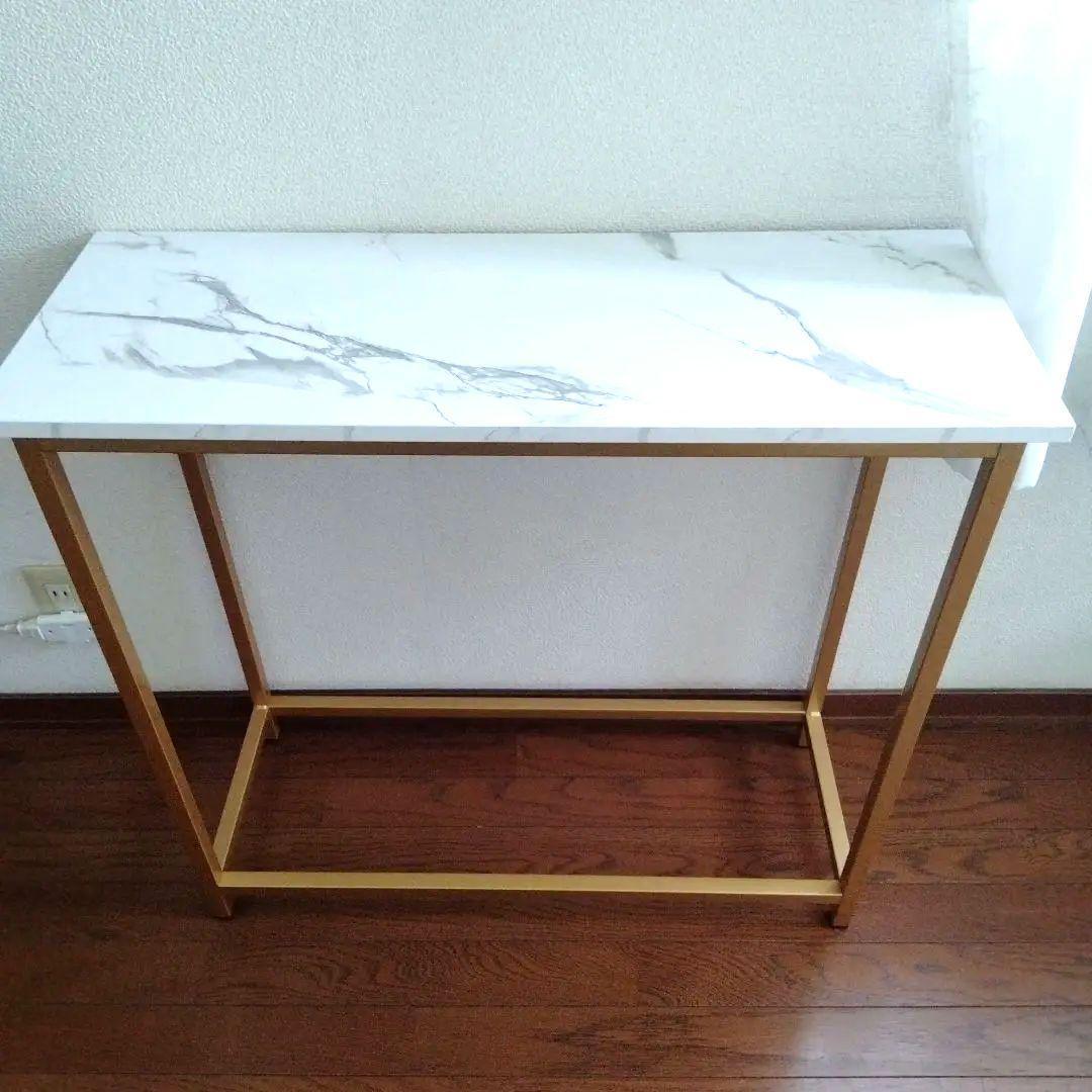 コンソールテーブル　カウンター　サイドスリム　玄関　リビング大理石調