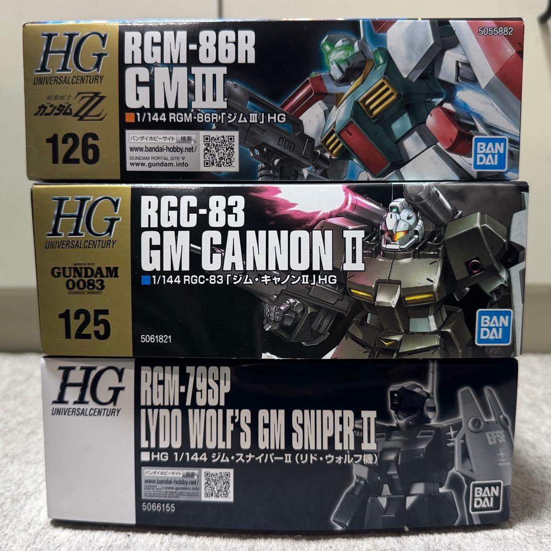 HG ジムⅢ、ジムキャノンⅡ、ジムスナイパーⅡ