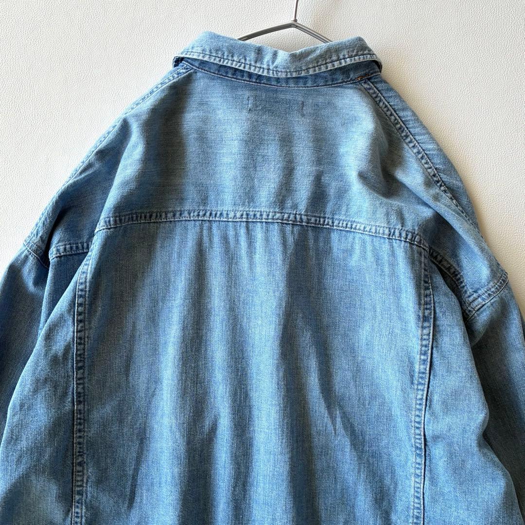 ヘルシーデニム ゆったり可愛い ALMOND デニムオーバーサイズシャツ