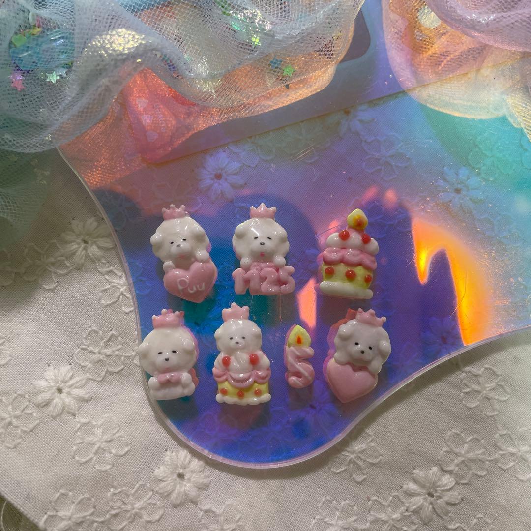 3dネイルパーツ 数字 誕生日 デコパーツ プードル ネイルパーツ