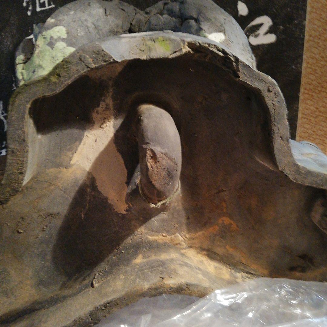 江戸時代後期幕末期頃凄まじい迫力大型寺社仏閣魔除厄除大棟鬼師鬼面細密造形時代古瓦