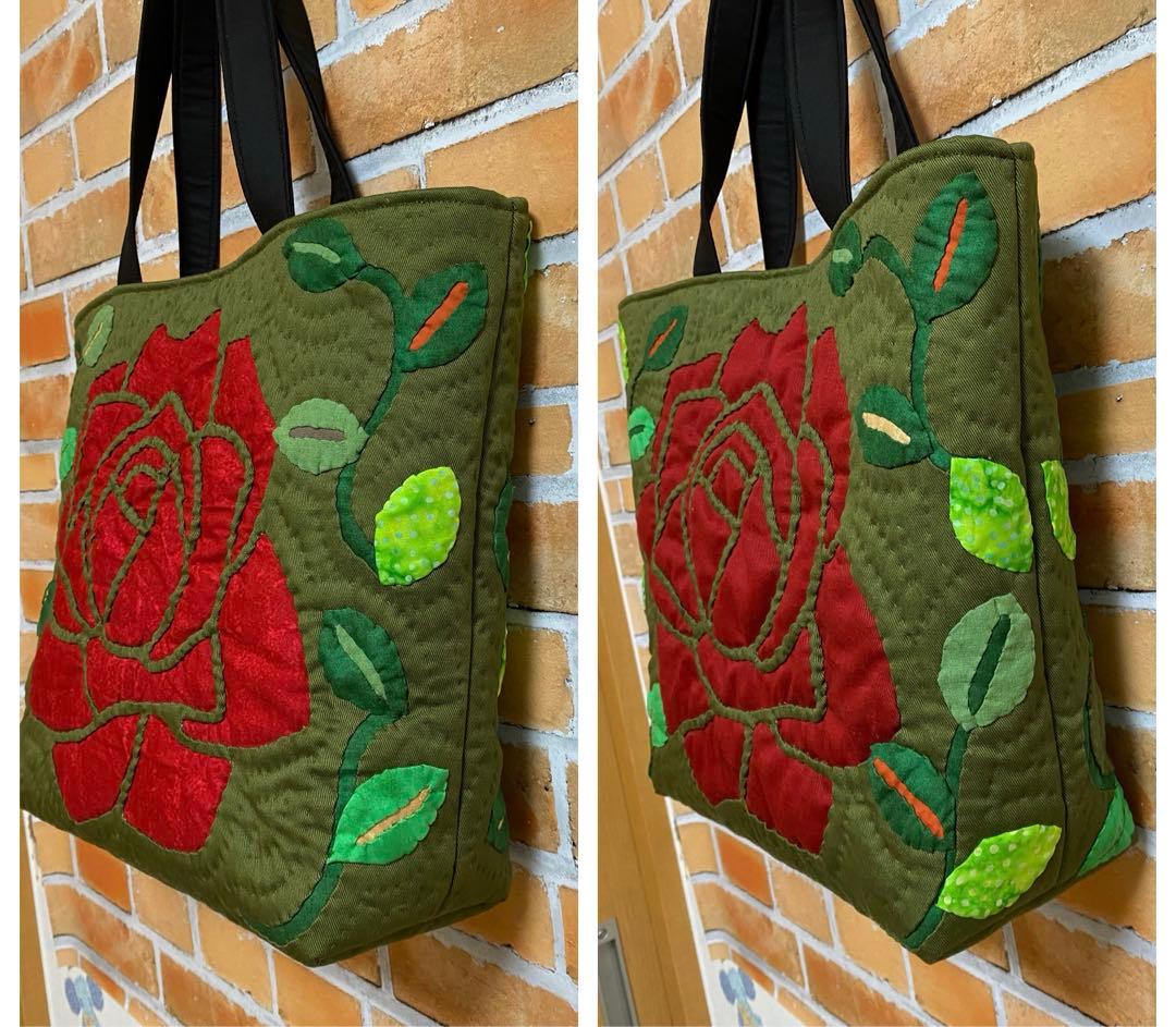 ハワイアンキルトバッグ（薔薇）