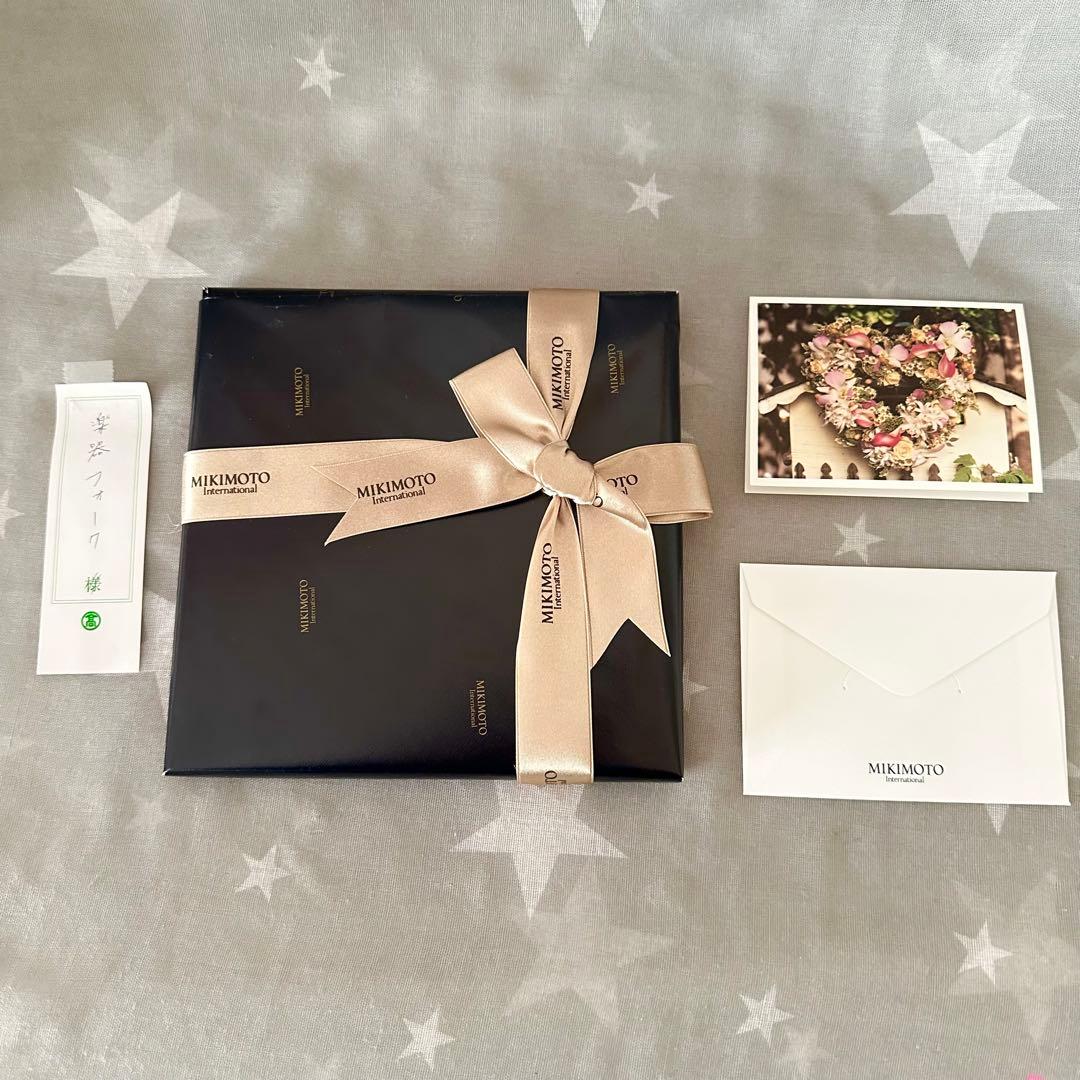 MIKIMOTO　楽器スプーン、フォーク セット 各5本入り パール付き