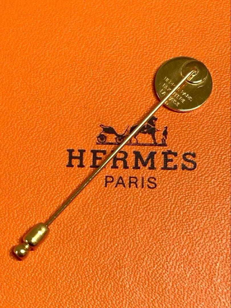 美品 HERMES エルメス セリエ ピンブローチ ピンバッジ ゴールド 箱付き