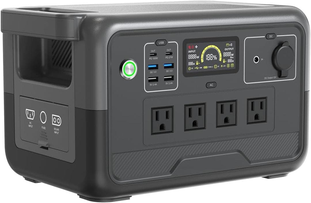 OMNIBATTポータブル電源 SD800、大容量768Wh LiFePO4