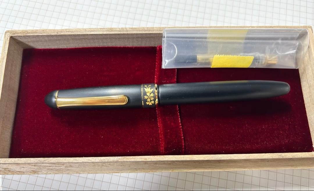 プラチナ＃３７７６純金「肥後象嵌」万年筆　桜