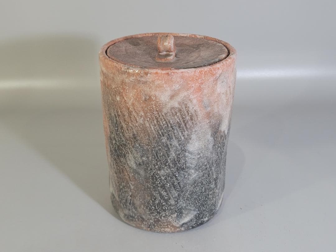 古美術 茶道 小川長楽造 赤楽 水指 在印 保証 DT156