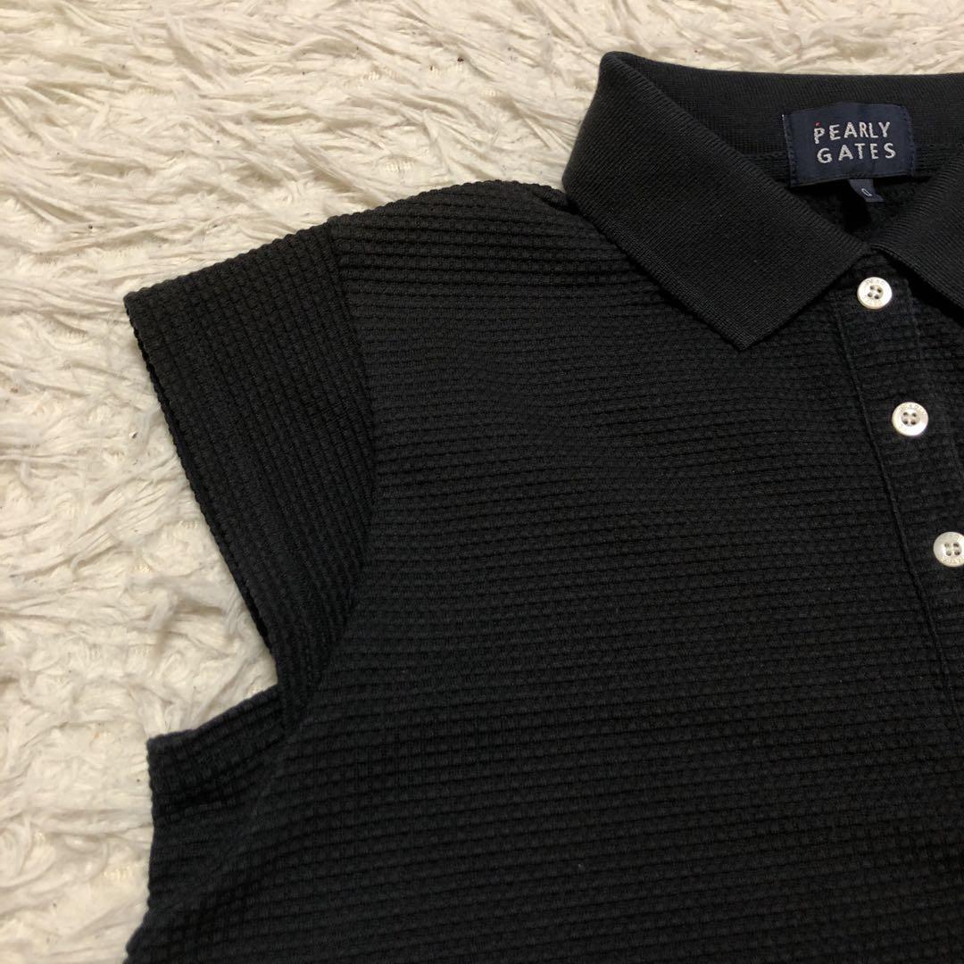 【希少美品】パーリーゲイツ　ポロワンピース　ワッフル地　裾ボーダー　ロゴ入り