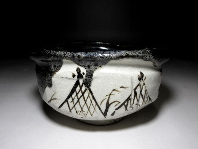 加藤十右衛門　織部 沓茶碗【浦風】／塗二重箱／表千家十三代 即中斎 書付／大特価