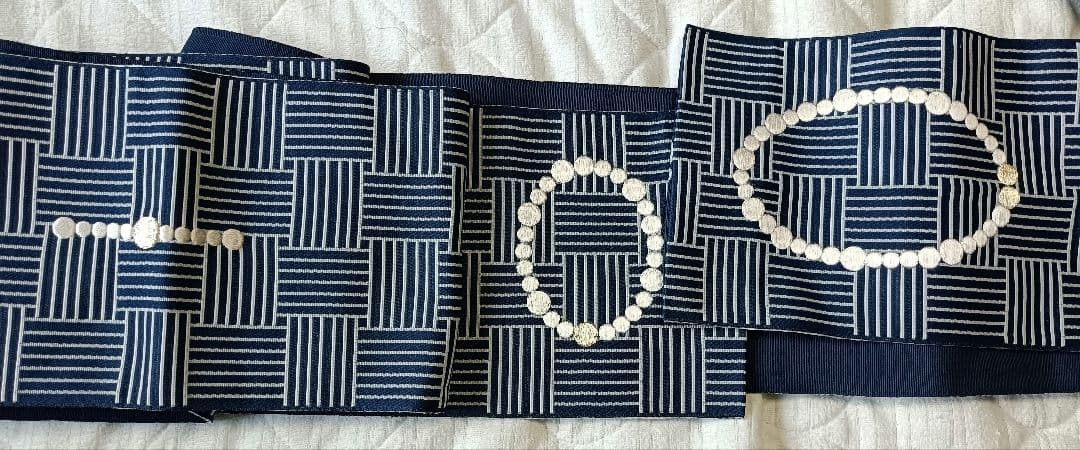 ドゥーブルメゾン 半幅帯 ネイビー