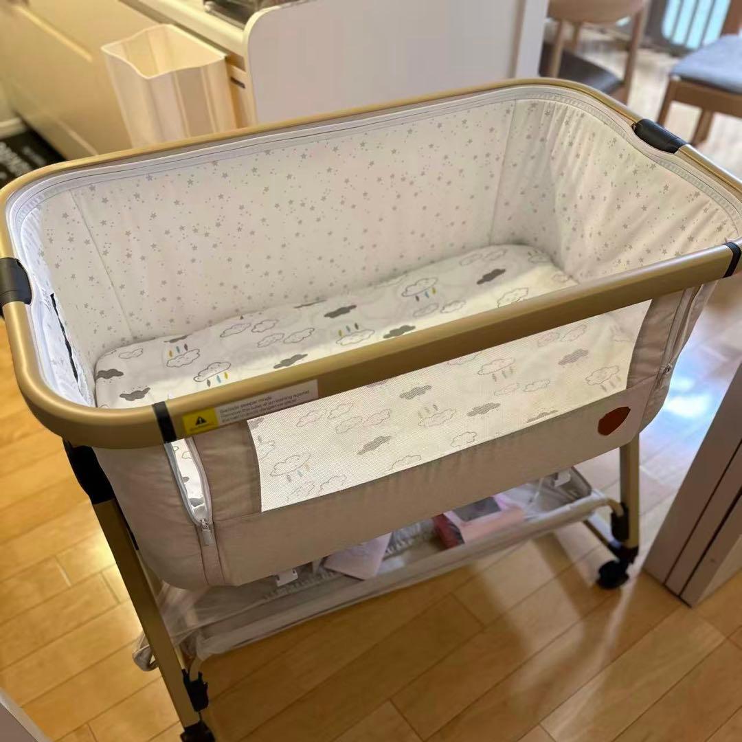 ベビーベット　折りたたみ　添い寝ベット　揺りかごに変身可能　新生児0か月〜