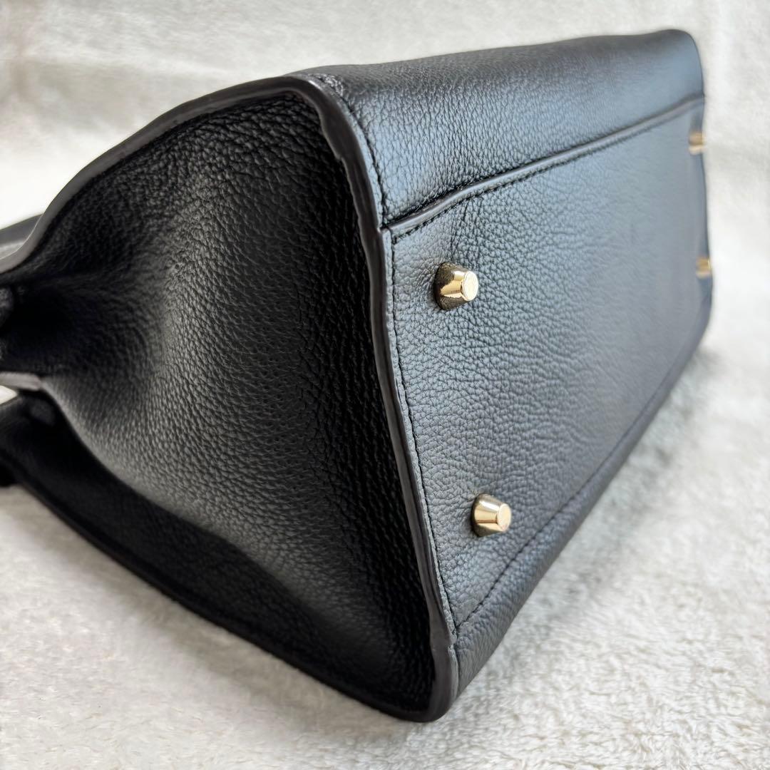 ✨️美品✨️ FURLA フルラ ハンドバッグ 2WAY レザー ブラック ピン