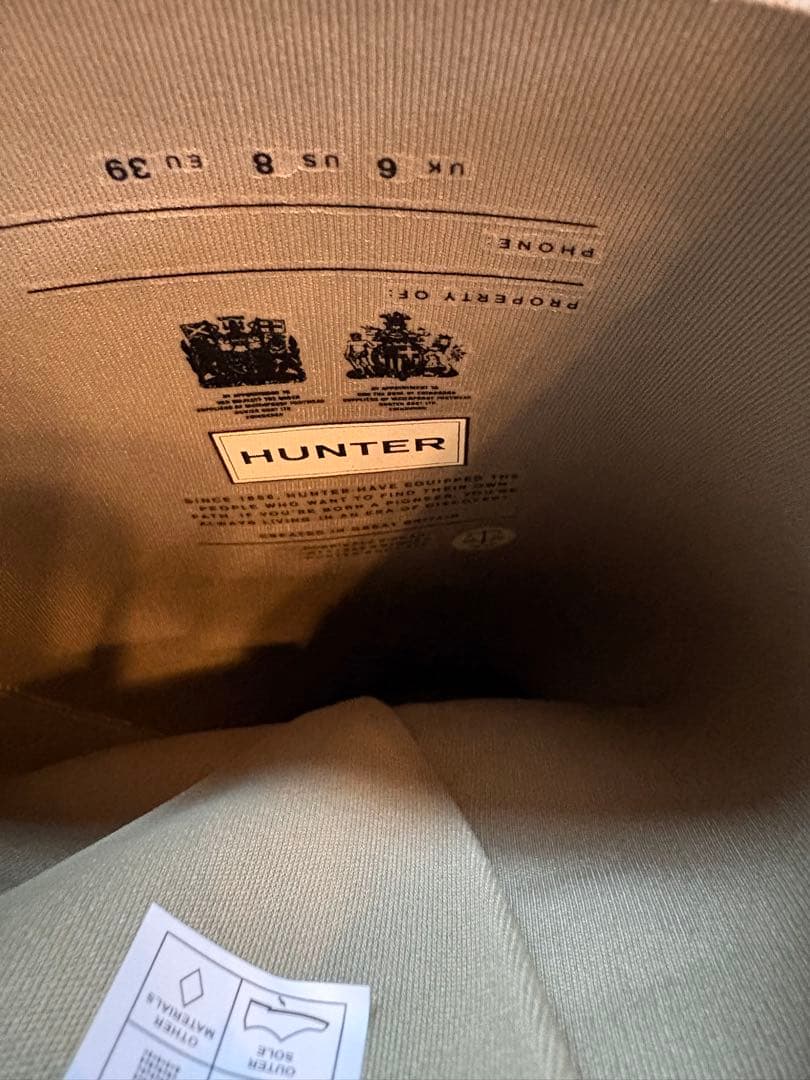HUNTER レインブーツ　カーキ　25cm相当