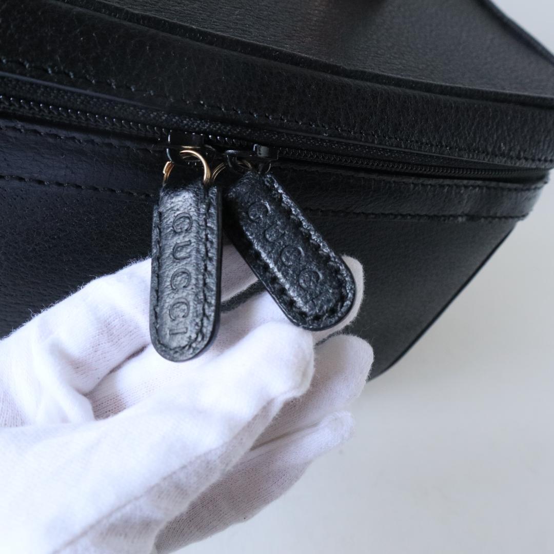 グッチ　バニティバッグ　バンブー×ピッグスキン　黒　メイクボックス