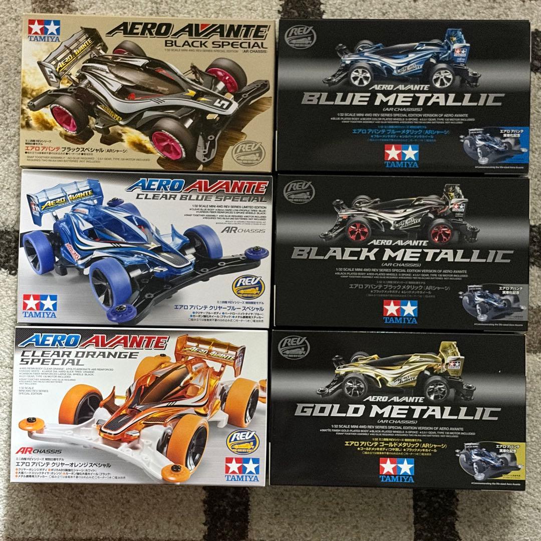 ミニ四駆 限定 エアロアバンテ ブラックスペシャル・メタリック 含む 6台セット